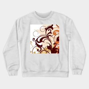 Orange Floral Art Crewneck Sweatshirt